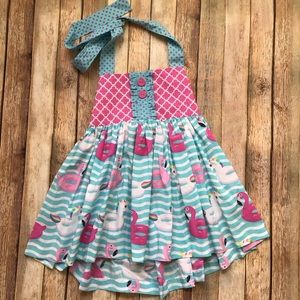 Eleanor Rose Rainbow Unicorn Flamingo Halter Top